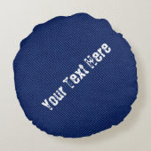 ブルーフェイクデニムラウンド枕カスタム文字 ラウンドクッション (裏面)