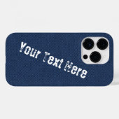 ブルーフェイクデニムiPhoneケースとカスタム文字 Case-Mate iPhoneケース (裏面 (横))