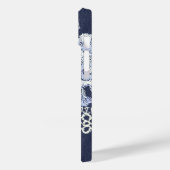 ブルーフェイクベルベットとレース刺繍のシミュレート Case-Mate iPhoneケース (裏面 / 左)