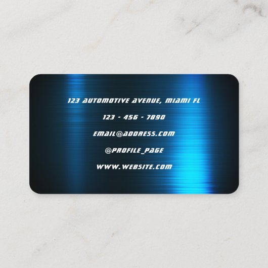 ブルーフェイクメタル・シャイン・ビジネス・カード 名刺 (裏面)