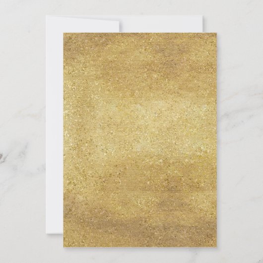 ブルーフェイク金ゴールド50周年結婚招待状 招待状 (裏面)