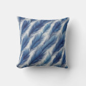 ブルーフェザーパターンアートプリント クッション (正面)