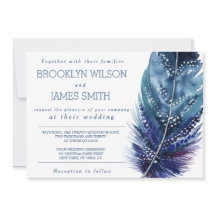 ブルーフェザー結婚式招待状