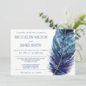 ブルーフェザー結婚式招待状 招待状 (スタンド正面)