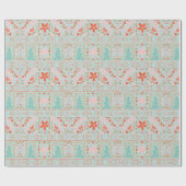 ブルーフェスティバルかわいらしクリスマスギフト包装紙 ラッピングペーパー (フラット)