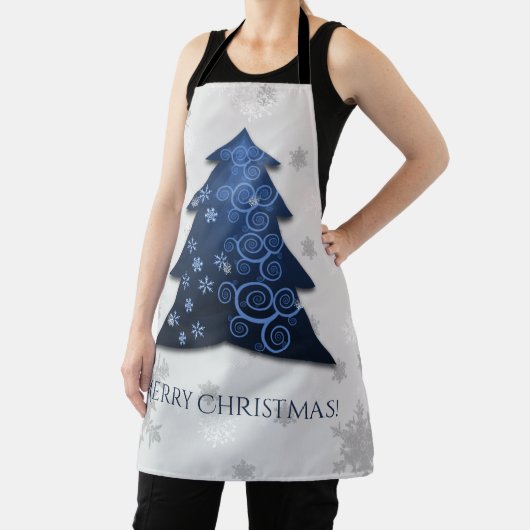 ブルーフェスティバルクリスマスツリーオールオーバープリントエプロン エプロン (インサイチュ)