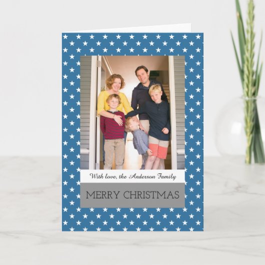 ブルーフェスティバルスターズホリデーフォトグリーティングカード シーズンカード (正面)