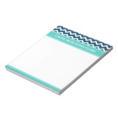 ブルーフェミニンシェブロン名前をカスタムする ノートパッド (回転)