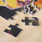 ブルーフェミニンバタフライ抽象芸術ア絵画ート ジグソーパズル (側面)