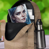 ブルーフェミニンヒュースの美しい女性ポートレート ノートブック