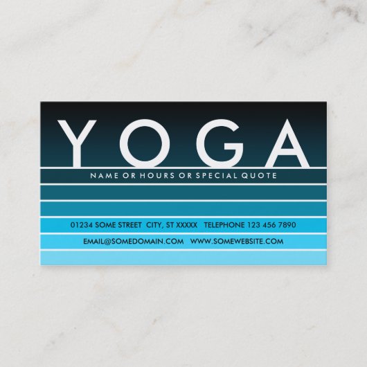 ブルーフェードYOGA 名刺 (正面)