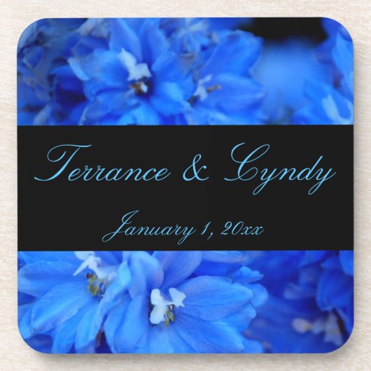 ブルーフエレガントラワーズパーソナルコルクコースター コースター (正面)