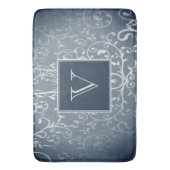 ブルーフエレガントリッシュモノグラムバスマット バスマット (正面縦)