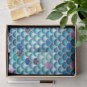 ブルーフォイルグラデーション&金ゴールドグリッターマーメイドはかりで測 薄葉紙 (ギフト)