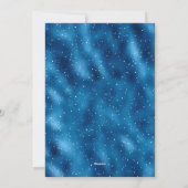 ブルーフォイルスクリプト雪の写真クリスマスカード シーズンカード (裏面)