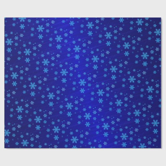 ブルーフォイルスノーフレークスクリスマスラッピング紙 ラッピングペーパー (フラット)