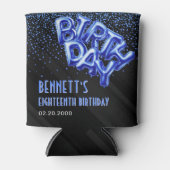 ブルーフォイルバルーン誕生日 缶クーラー (正面)