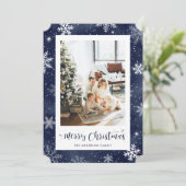 ブルーフォイルフォトメリークリスマス シーズンカード (スタンド正面)