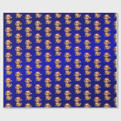 ブルーフォイル漫画ドッグクリスマスラッピング紙 ラッピングペーパー (フラット)