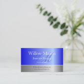 ブルーフォイル&ブラッシュスチールモノグラム名刺 名刺 (スタンド正面)