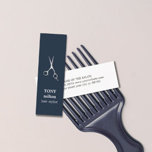 ブルーフォエレガントー銀はさみヘアスタイリスト スキニー名刺