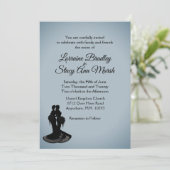 ブルーフォグレエレガントズビアン結婚式招待状 招待状 (スタンド正面)