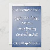 ブルーフォグ日付の保存 マグネット招待状 (正面)