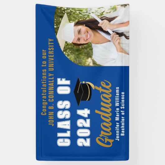 ブルーフォトアーチモダン卒業会 横断幕 (縦)