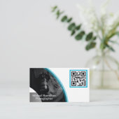 ブルーフォトグラファーモダンの名刺 名刺 (スタンド正面)