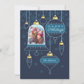 ブルーフォトコラージハッピーホリデーカード シーズンカード (正面)