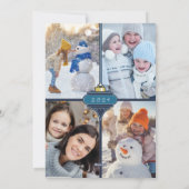 ブルーフォトコラージハッピーホリデーカード シーズンカード (裏面)
