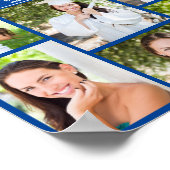 ブルーフォトコラージュ卒業パーティー ポスター (角)