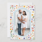 ブルーフォトサンキューカード- Hedgehog Baby Shower サンキューカード (正面)