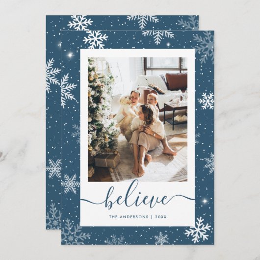ブルーフォトスノーフレーク信じ シーズンカード (正面/裏面)