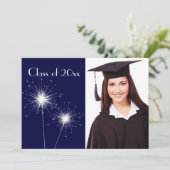 ブルーフォトスパーカー卒業招待状 招待状 (スタンド正面)