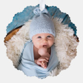 ブルーフォトハヌカー(ユダヤ教)メノラーキャンドルボモダンホ オーナメントカード (裏面)