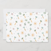 ブルーフォトバルーン恐竜をテーマにした第1の誕生日 招待状 (裏面)