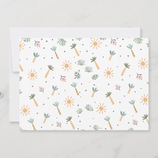 ブルーフォトバルーン恐竜をテーマにした第1の誕生日 招待状 (裏面)