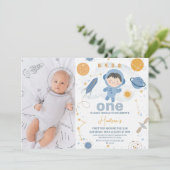 ブルーフォトファーストのまわりにトリップザ・サン1歳の誕生日 招待状 (スタンド正面)