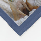 ブルーフォトブランケットコラージインスタグラム金ゴールド フリースブランケット (角)