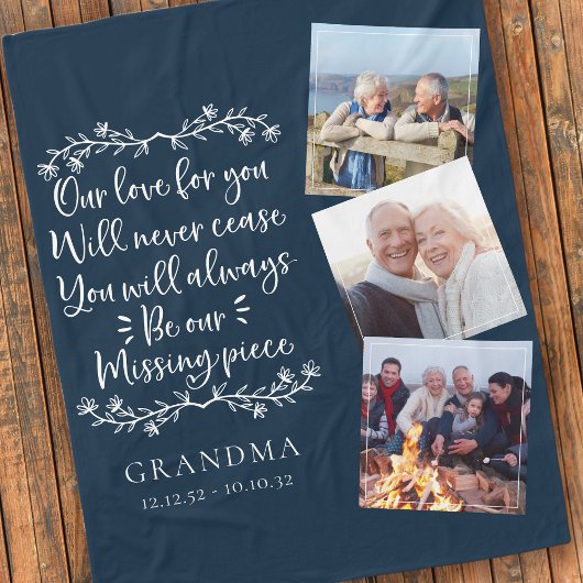 ブルーフォトメモリアル記念 フリースブランケット