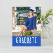 ブルーフォトモダンガールの卒業式パーティー 案内状 (スタンド正面)