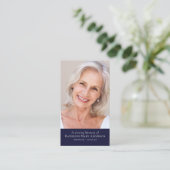 ブルーフォトモダンメモリアル祈りの言葉 コーリングカード (スタンド正面)