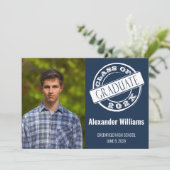 ブルーフォトモダン卒業式パーティー 招待状 (スタンド正面)