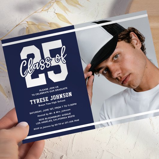 ブルーフォトモダン卒業記念パーティー 招待状