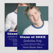 ブルーフォト卒業招待状for Son 招待状 (正面/裏面)