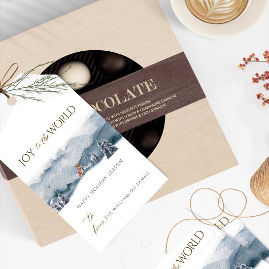 ブルーフォレストとキツネ、世界への喜び、休日 ギフトタグ