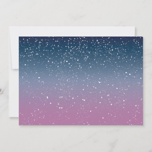 ブルーフォレストウィンターワンダーランドガールズ誕生日写真 招待状 (裏面)