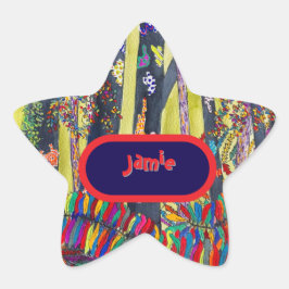 ブルーフォレストカラフル及びおもしろいパーティー紙プレート 星シール