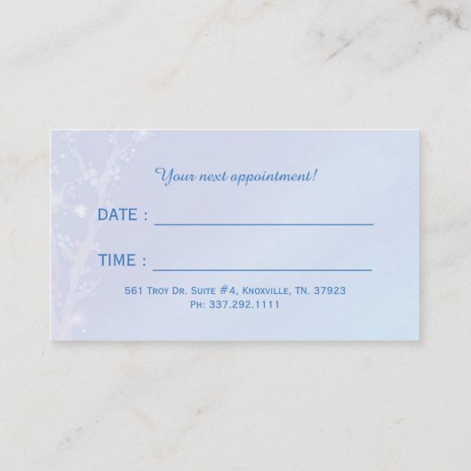 ブルーフォレストツリーズ事業アポイントメントカード 予約カード (裏面)